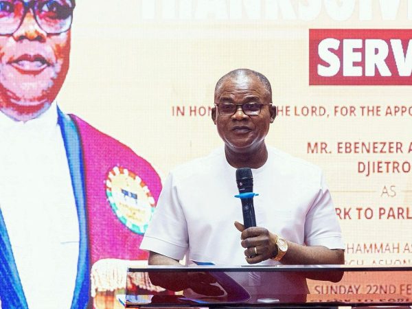 Thanksgiving Service held for The Clerk to Parliament, Ebenezer Ahumah Djietror