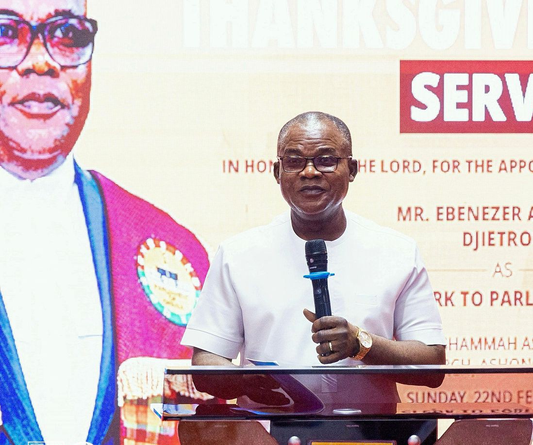 Thanksgiving Service held for The Clerk to Parliament, Ebenezer Ahumah Djietror